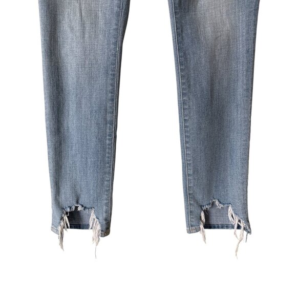 L'Agence Bowen‎ Jeans Size 27 Frayed Hem Skinny Mid Rise Fading Whiskering Light - Picture 4 of 10
